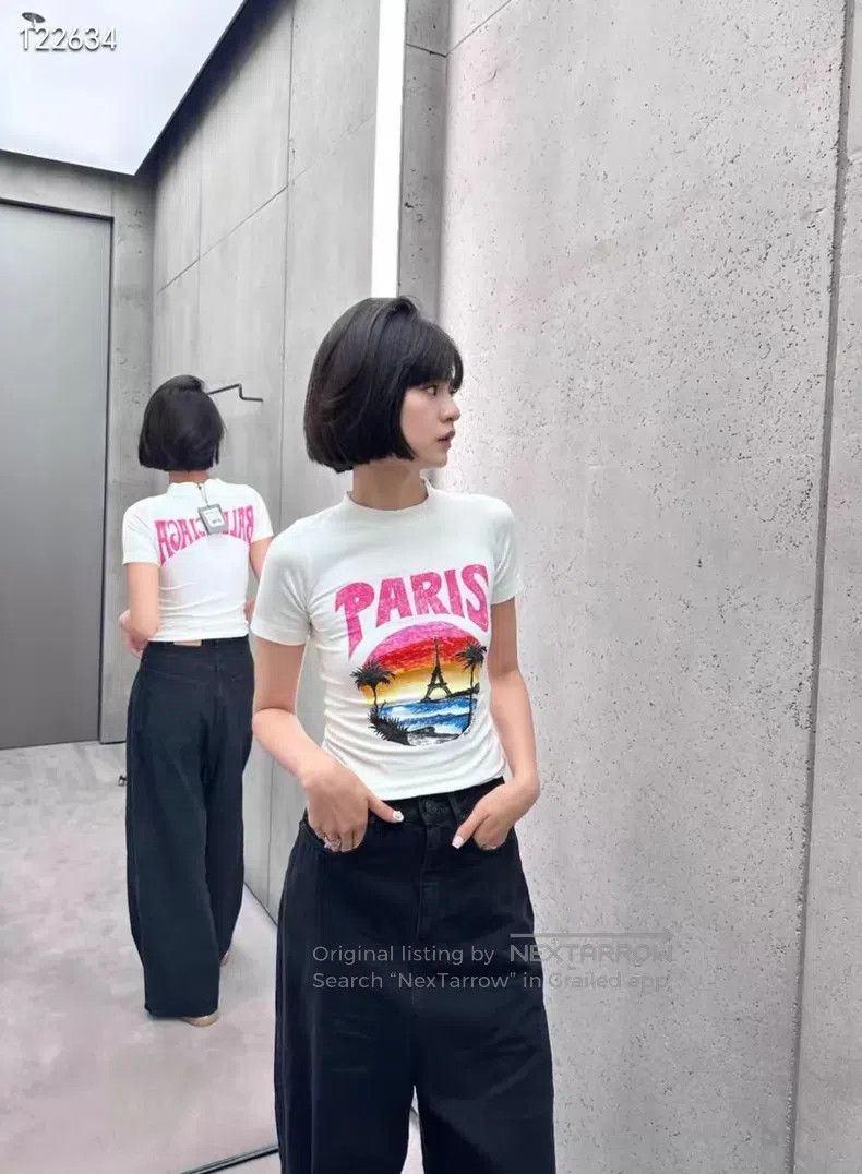 Balenciaga Balenciaga Vacation style PARIS slim fit T-shirt Size XS / US 0-2 / IT 36-38 - 8 Thumbnail