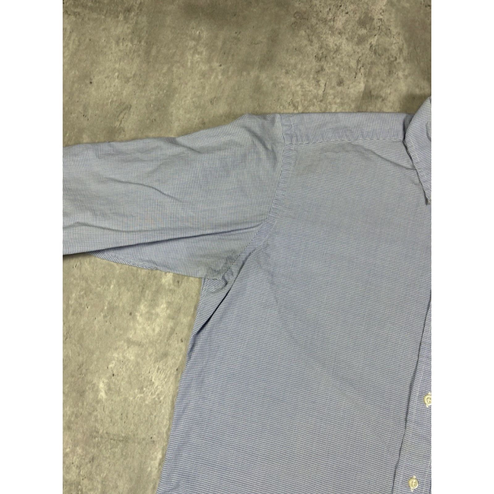 Ralph Lauren VINTAGE Ralph Lauren Blue Button-Down Woven Dress Shirt L Men's Plaid Cotton Shirt Size 42R - 6 Thumbnail