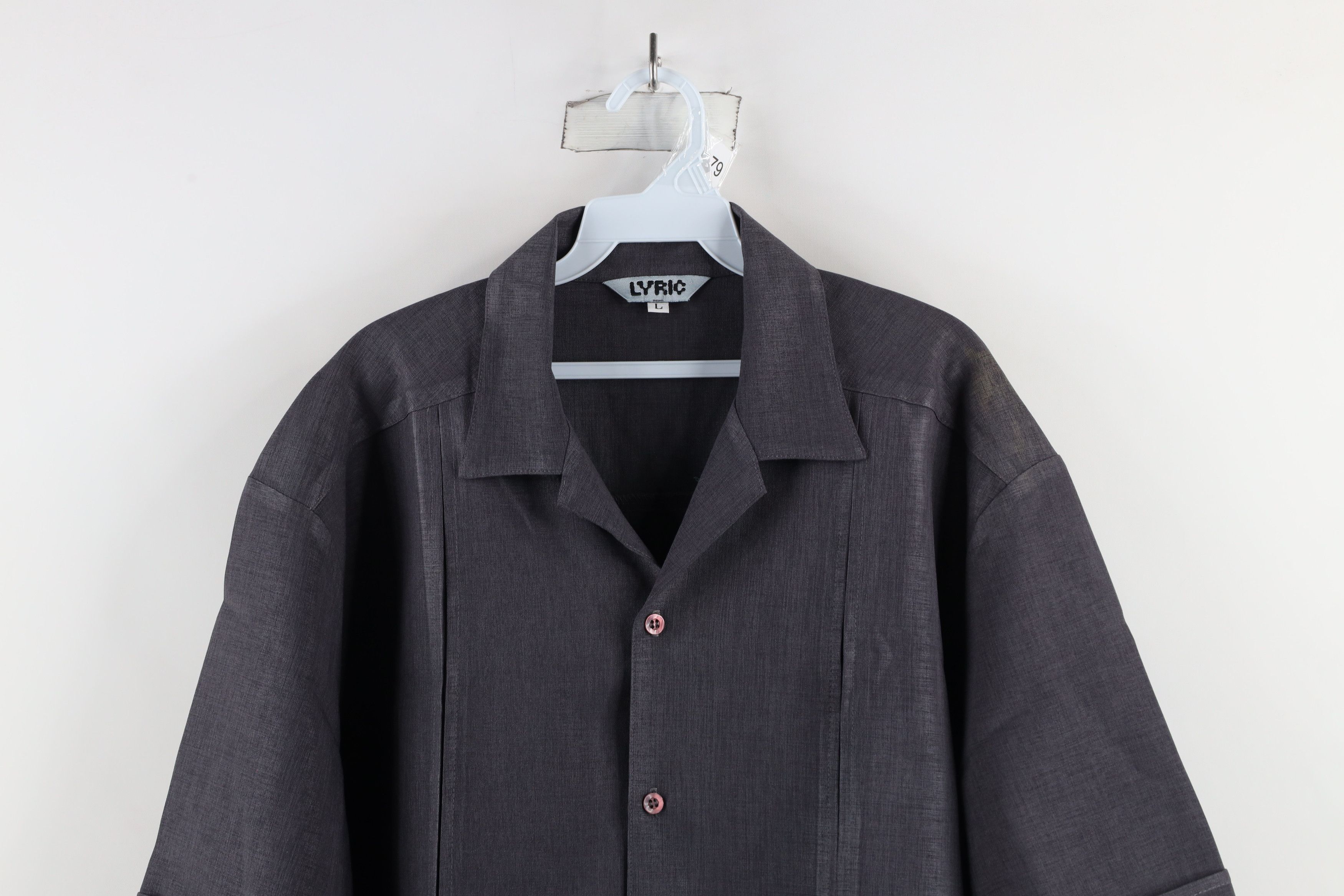 Vintage Vintage 90s Streetwear Camp Collar Panel Button Shirt Gray Size US L / EU 52-54 / 3 - 2 Thumbnail