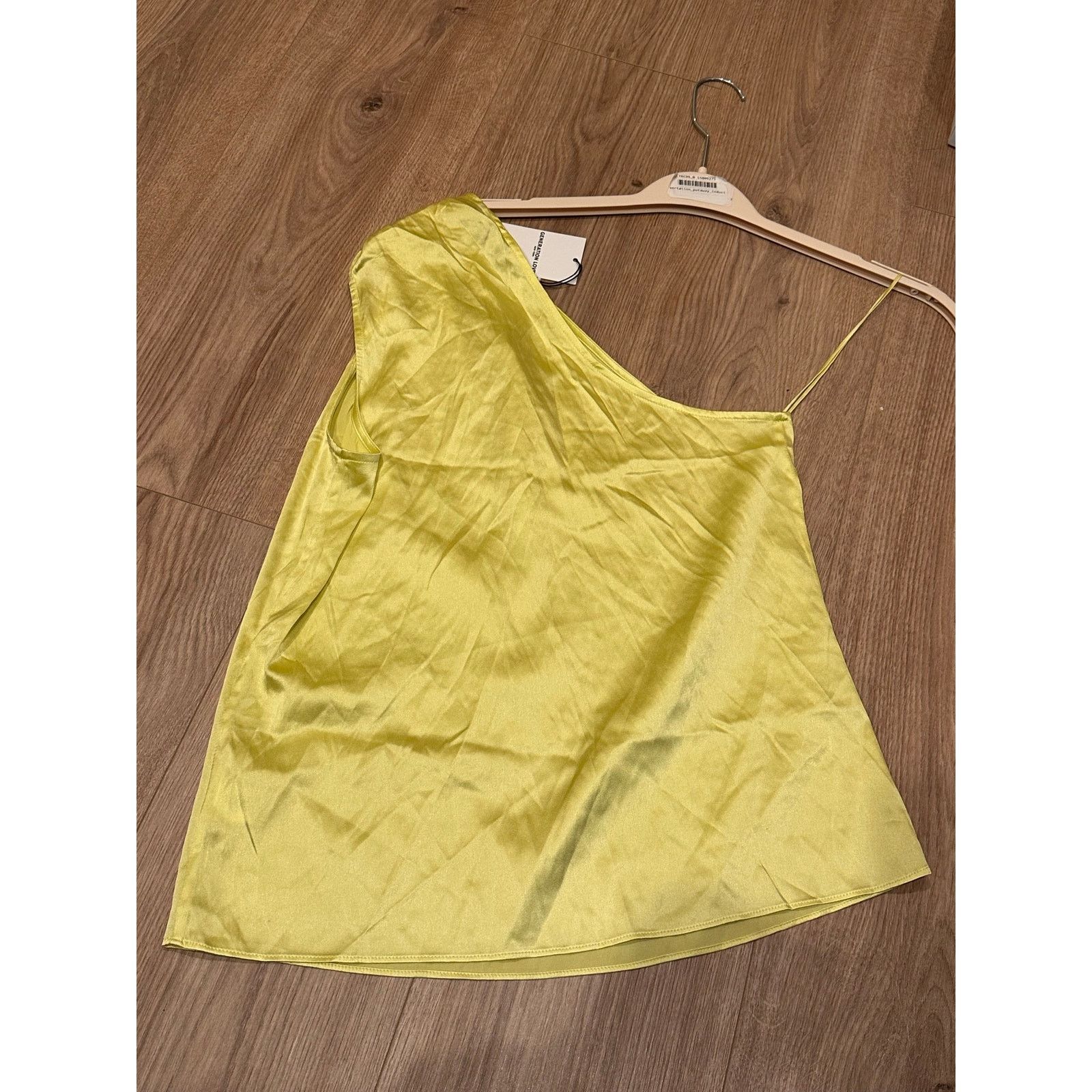 Generation Love NWT Generation Love Sabrina Silk One Shoulder Blouse Lime XS Size XS / US 0-2 / IT 36-38 - 5 Thumbnail