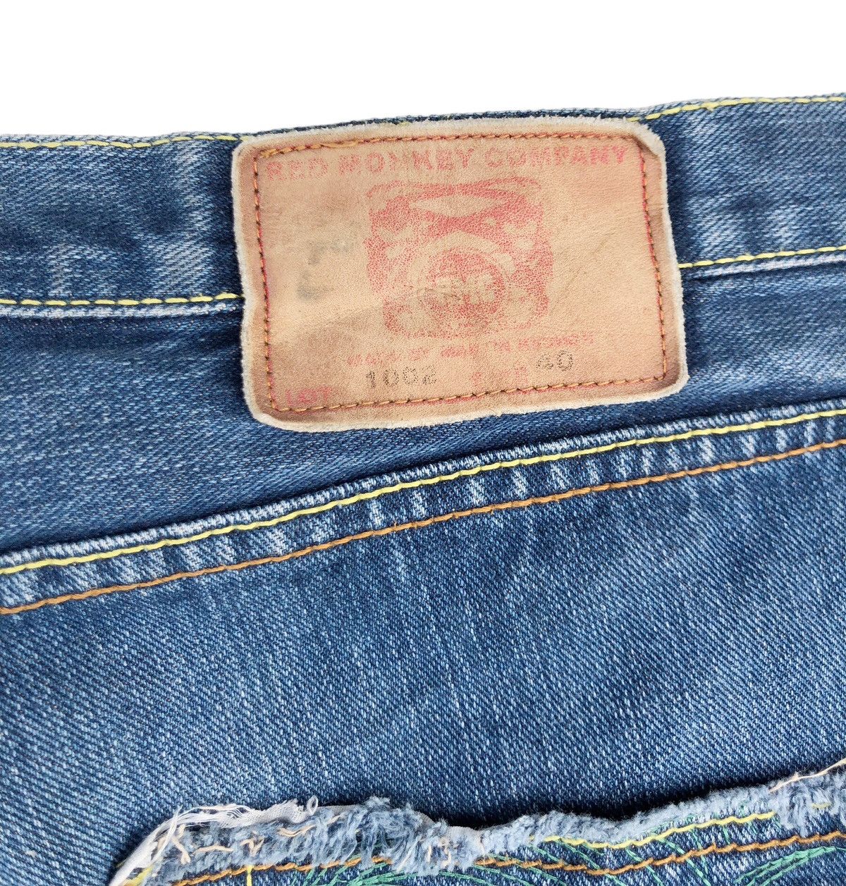 Red Monkey 🔥Mega Rare🔥Vintage RMC “Evil Logo” Jeans🔥 Size US 38 / EU 54 - 9 Thumbnail