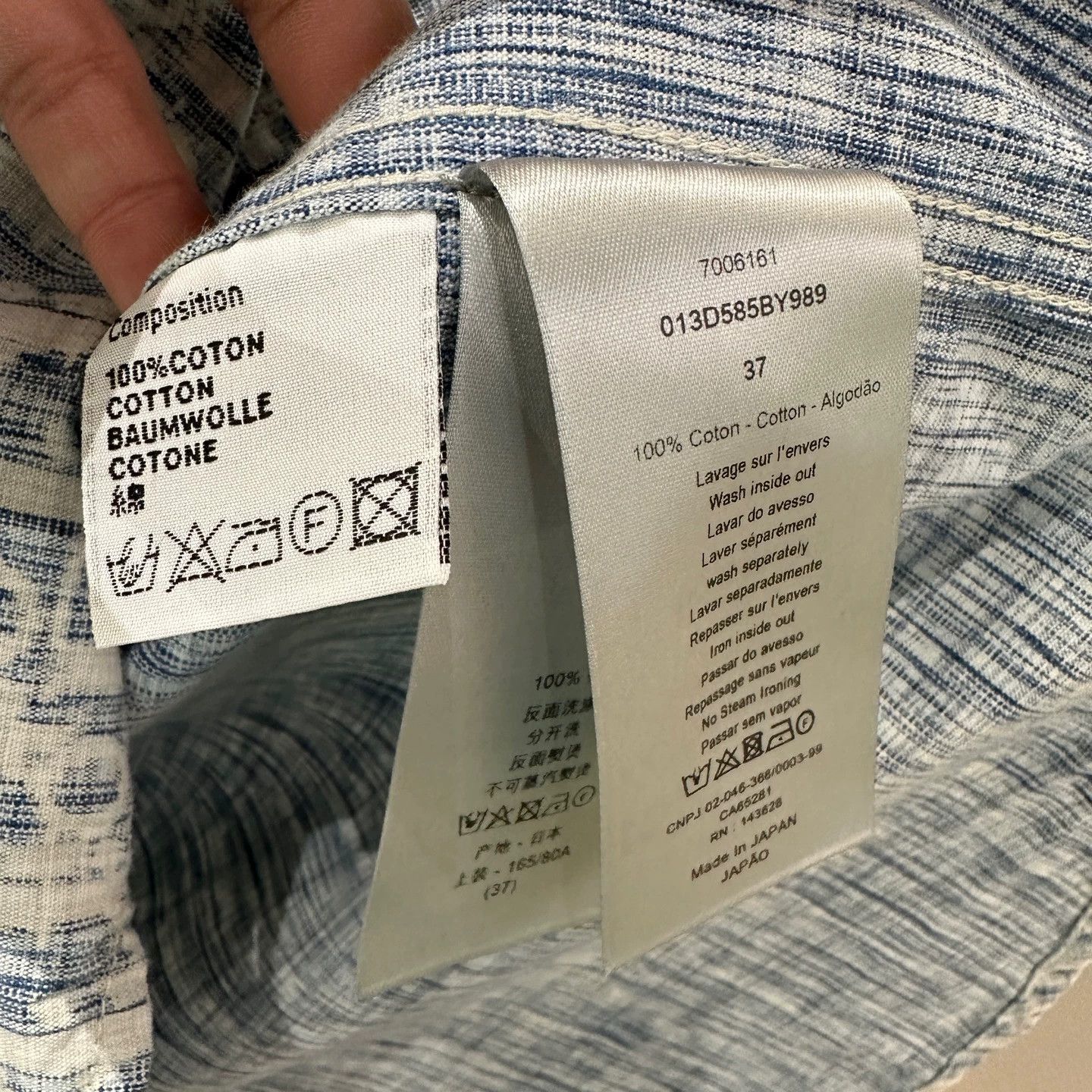 Dior Dior feb241 all over Oblique print long sleeve shirt 37 Size US S / EU 44-46 / 1 - 4 Thumbnail