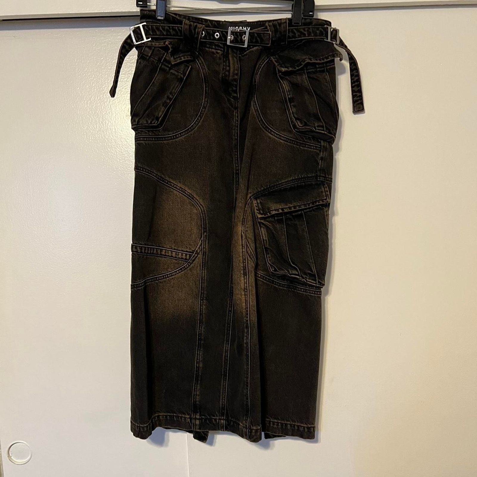 Misbhv MISBHV DENIM MAXI SKIRT - BROWN DISTRESSED Size 28" / US 6 / IT 42 - 6 Thumbnail