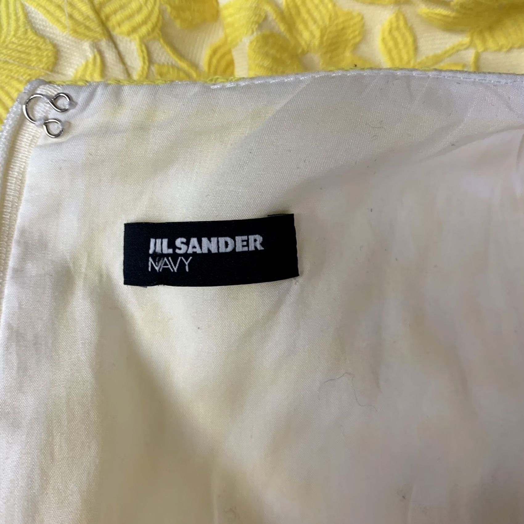 Jil Sander JIL SANDER A-Line Dress Size 2 Yellow White Jacquard Size XS / US 0-2 / IT 36-38 - 5 Thumbnail