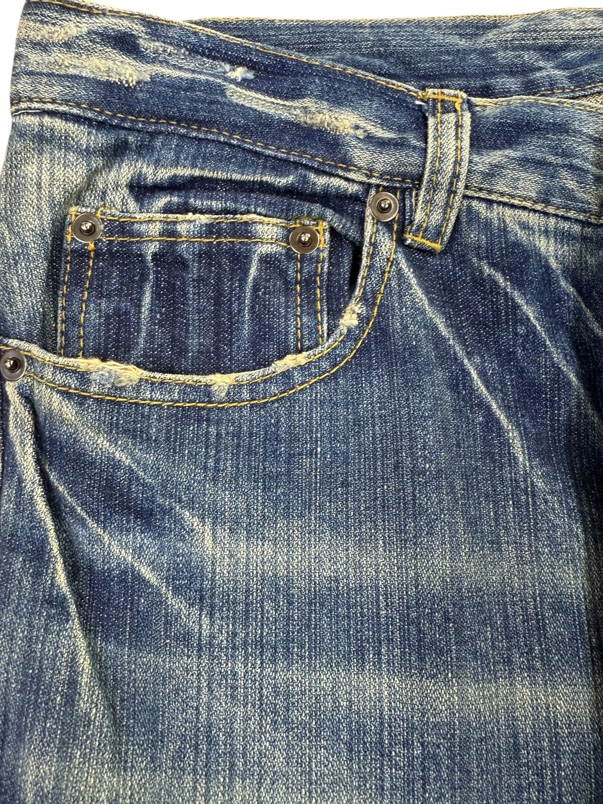 Karakuri Tamashii Vintage Karakuri Tamashii Dragon Embroidery Baggy Jeans Size US 31 - 7 Thumbnail