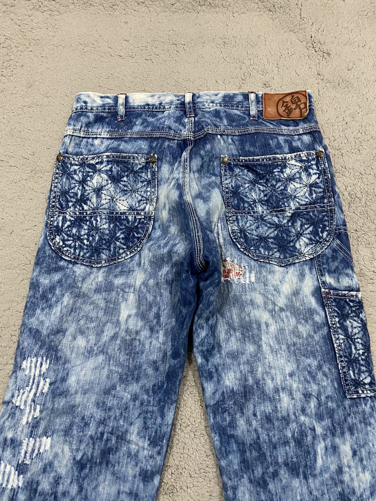 If Six Was Nine Japanese Brand Patchwork Acid Wash Denim Size US 31 - 11 Thumbnail