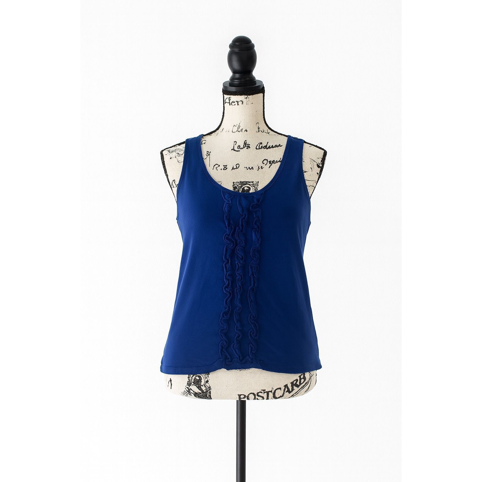Ann Taylor Ann Taylor Women’s Size M Blue Sleeveless Ruffle Front Blous Size M / US 6-8 / IT 42-44 - 1 Thumbnail