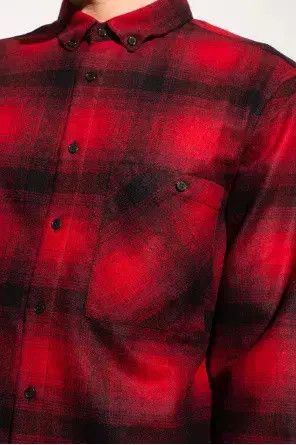 Saint Laurent Paris o1s1wg110924 Oversized Shirt in Checked Wool in Red/Black Size US XXL / EU 58 / 5 - 4 Thumbnail