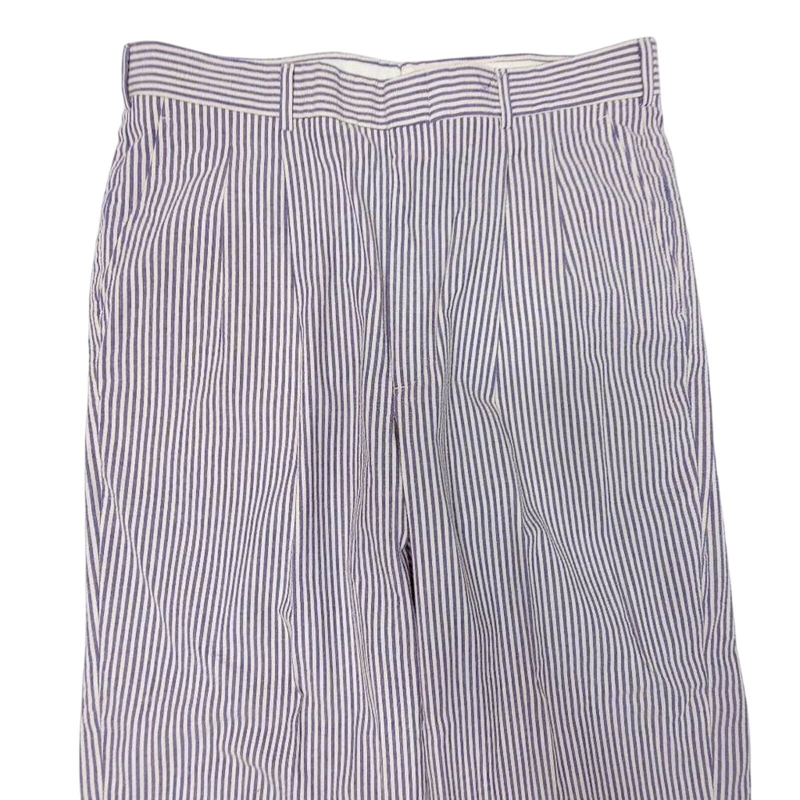 Other Vintage 80s Seersucker Pants Mens 34x28 USA Beach Pleated Size US 34 / EU 50 - 2 Thumbnail