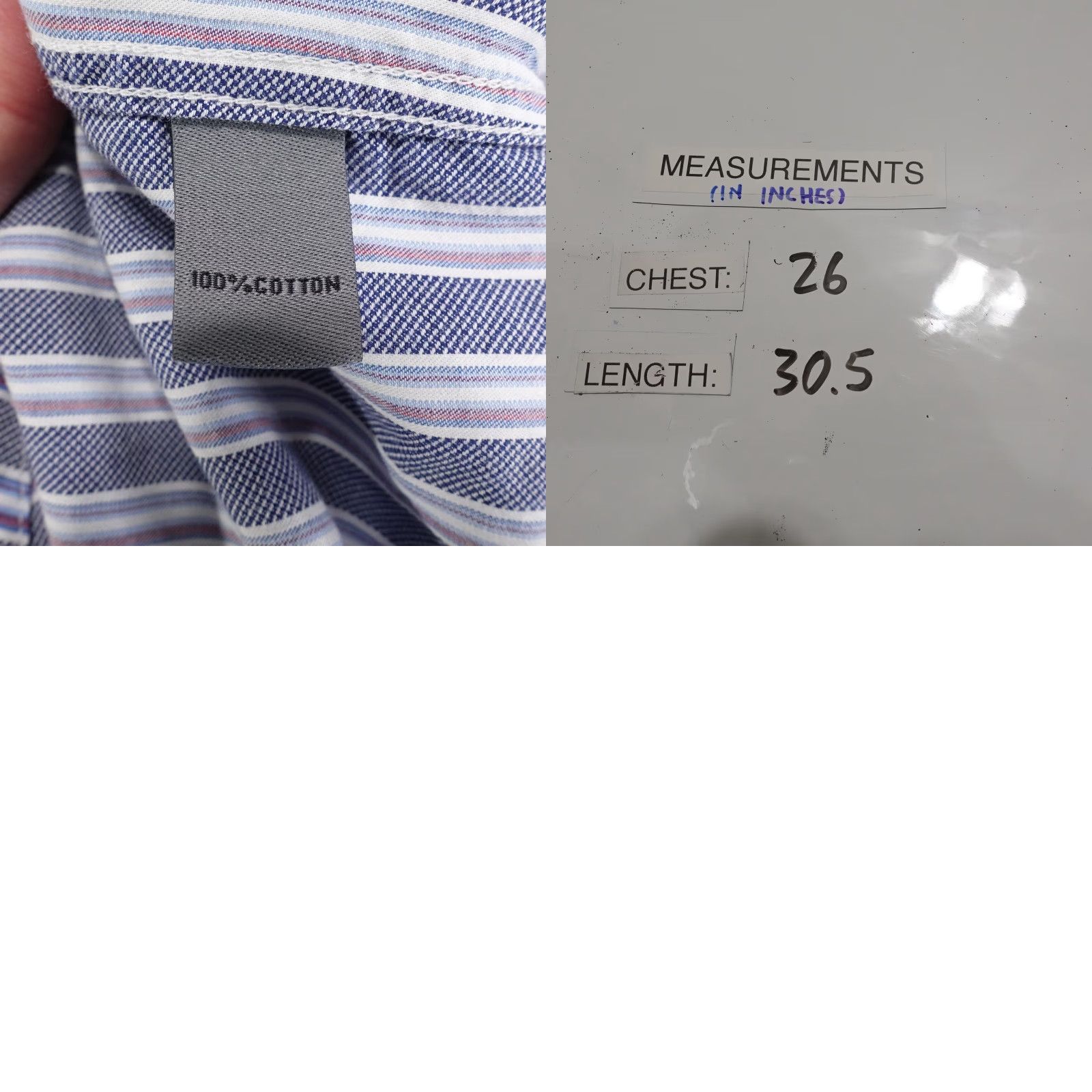 Johnston & Murphy VINTAGE Johnston & Murphy Shirt Mens XL Blue Striped Tailored Fit Cotton Long Sleeve Size US XL / EU 56 / 4 - 8 Thumbnail