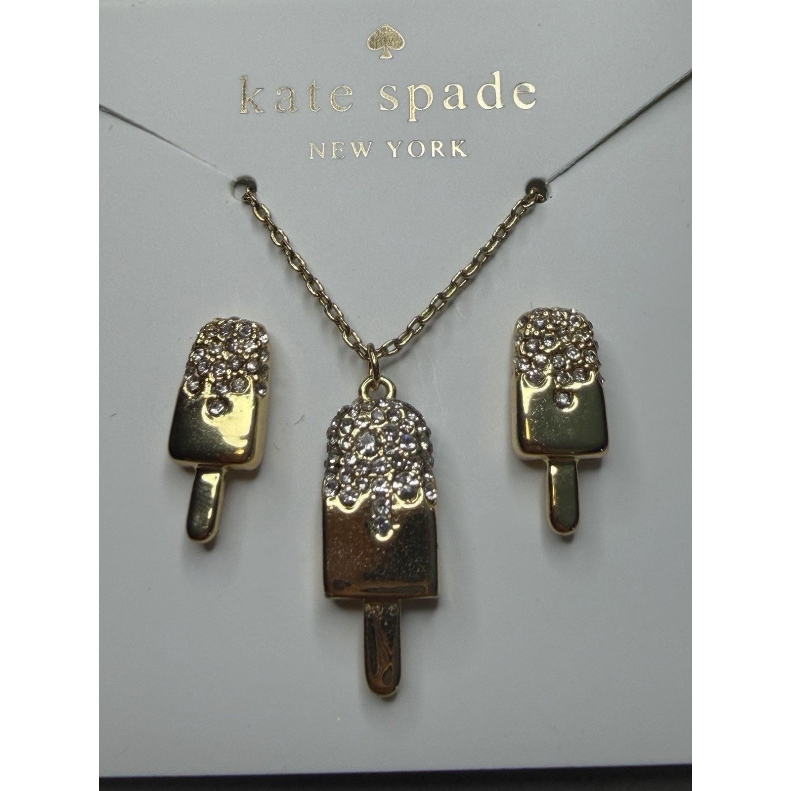 Kate Spade Kate Spade Ice Pop Necklace w Earrings Set Fast Food Gold Size ONE SIZE - 5 Thumbnail
