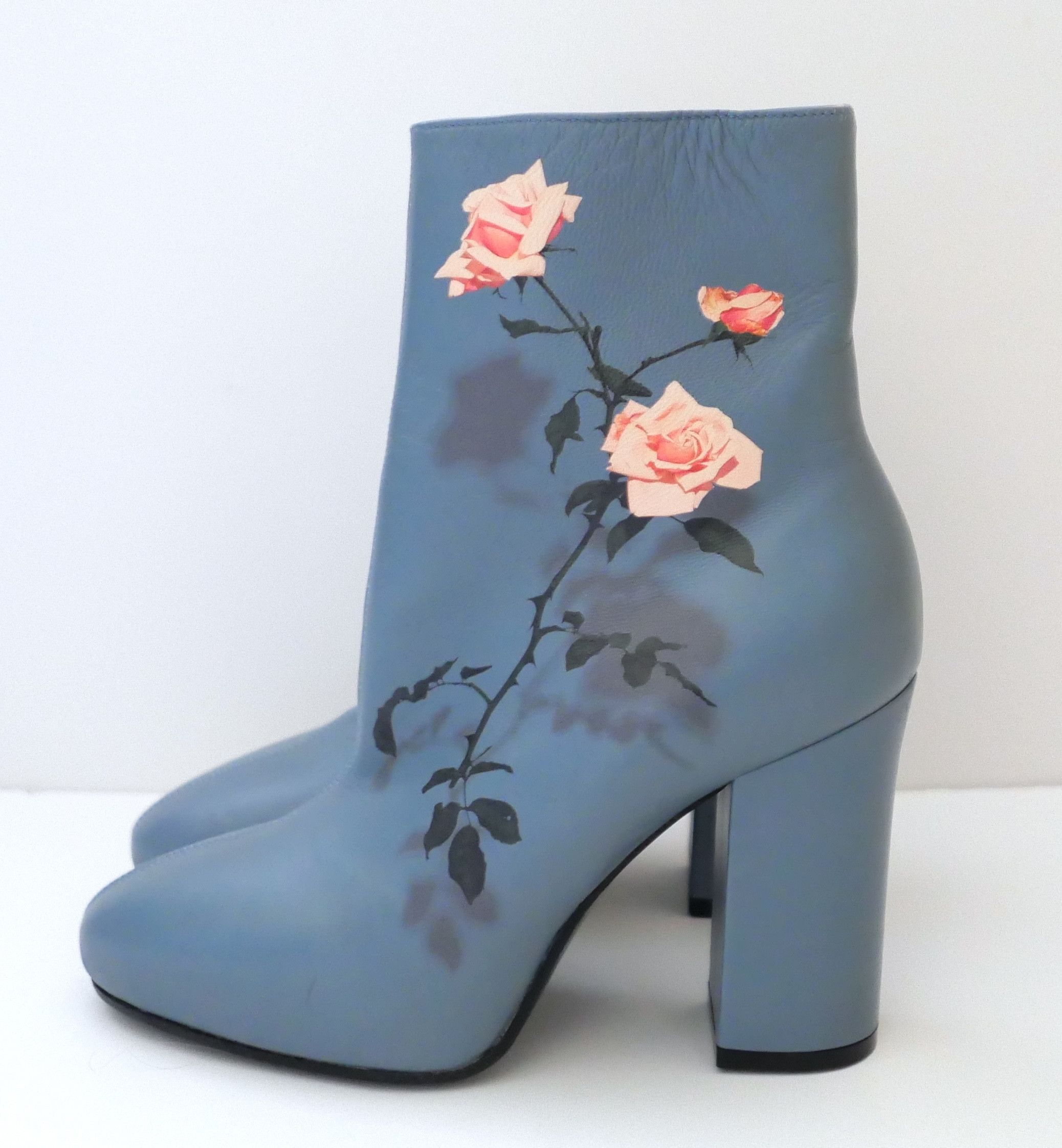 Dries Van Noten Dries Van Noten Fall 2019 Rose Print Ankle Boots Size US 6 / IT 36 - 1 Thumbnail