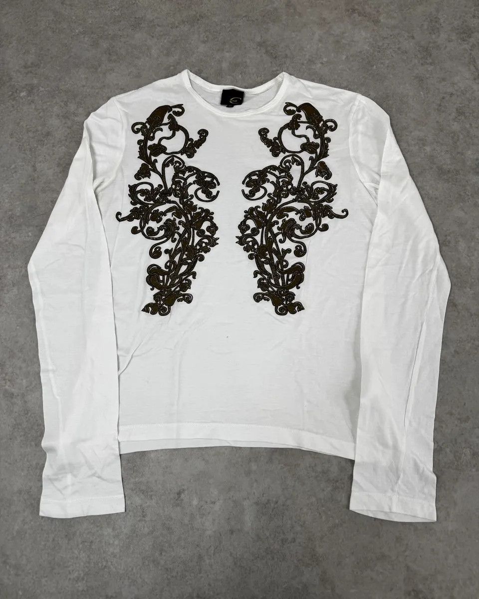 Just Cavalli 2000s Cavalli Ornament White Longsleeves Size US M / EU 48-50 / 2 - 1 Thumbnail