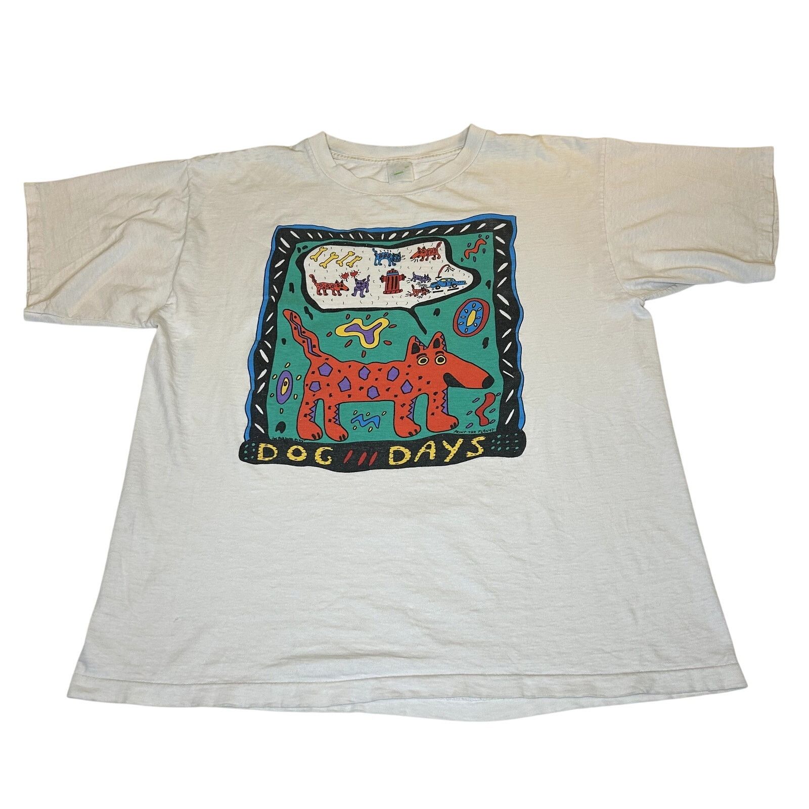 トップス 90s William Wegman DEVIL DOG art t-shirt VINTAGE 90s XL Art Tee -William Wegman- – ユウユウジテキ