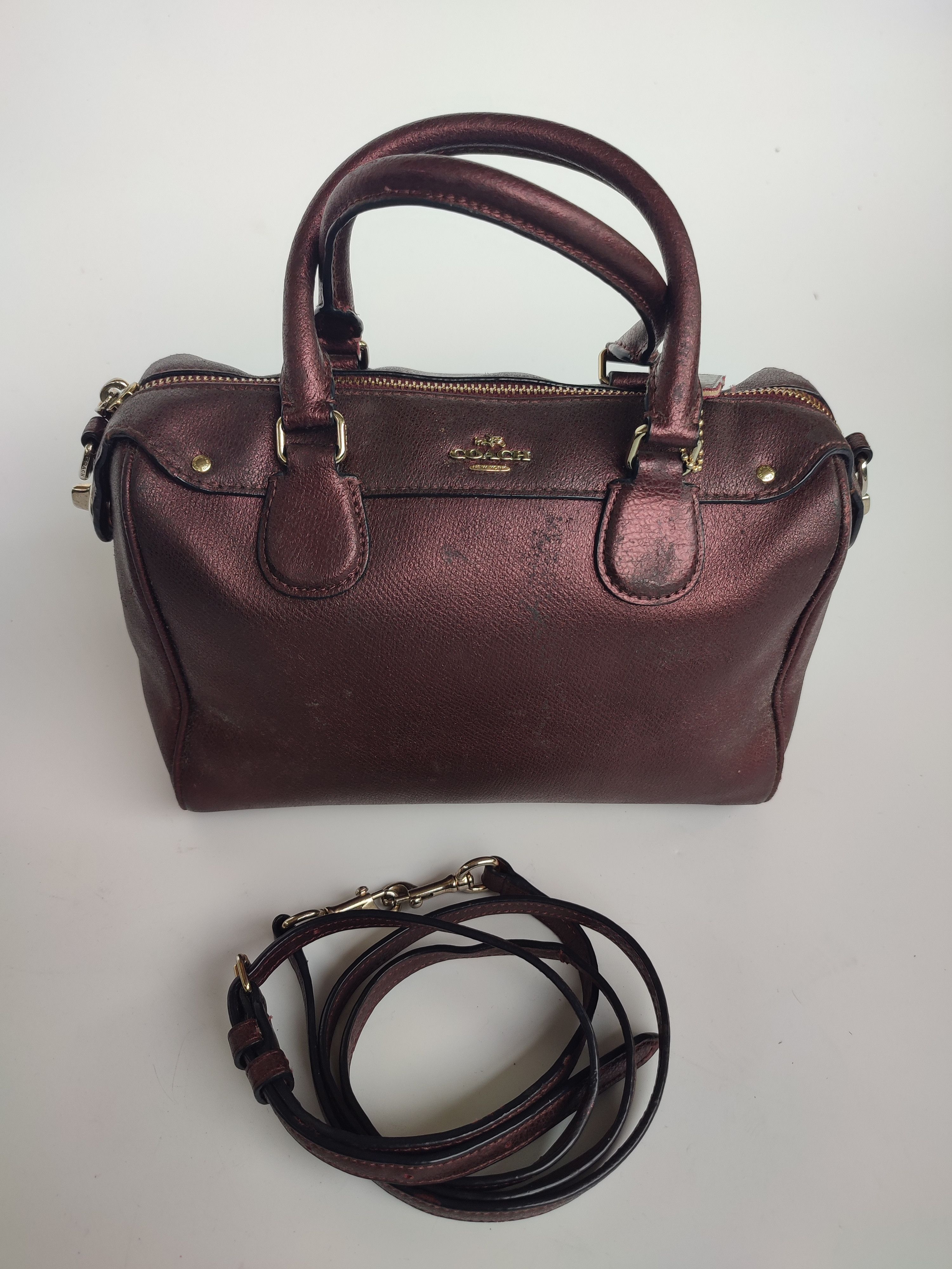 Coach Coach Metallic Leather Satchel Handbag Size ONE SIZE - 1 Thumbnail