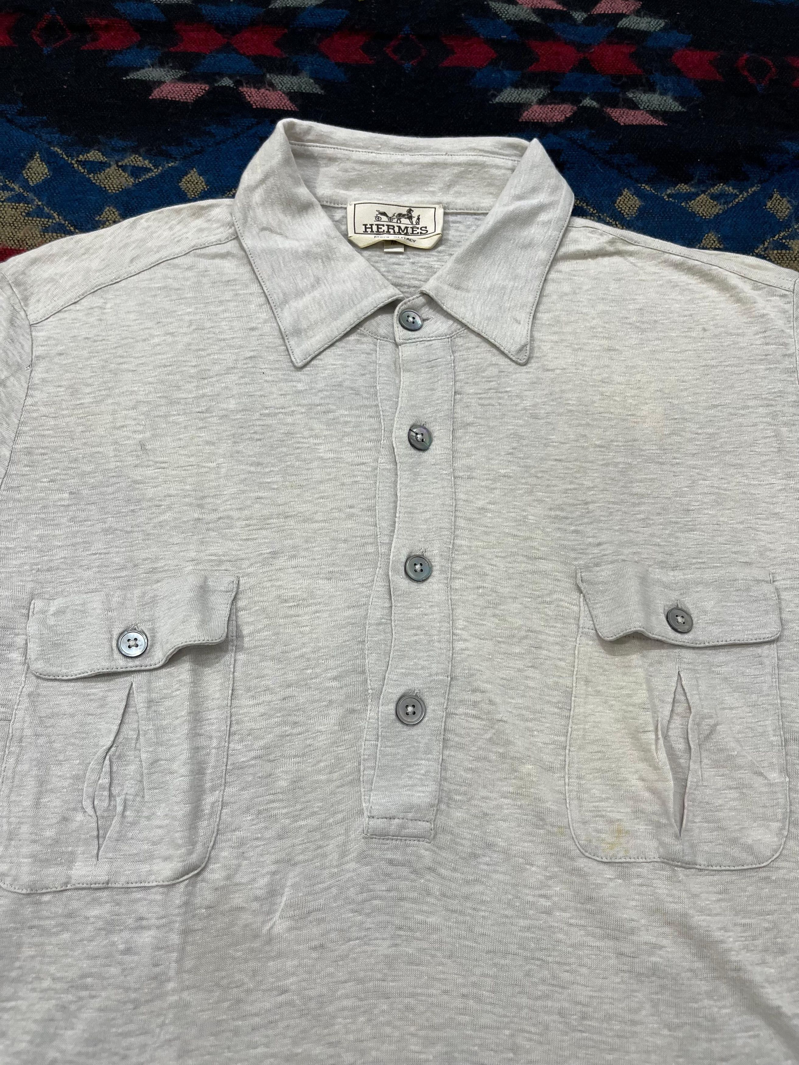Hermes Hermes Linen Polo Shirt Size US M / EU 48-50 / 2 - 2 Thumbnail