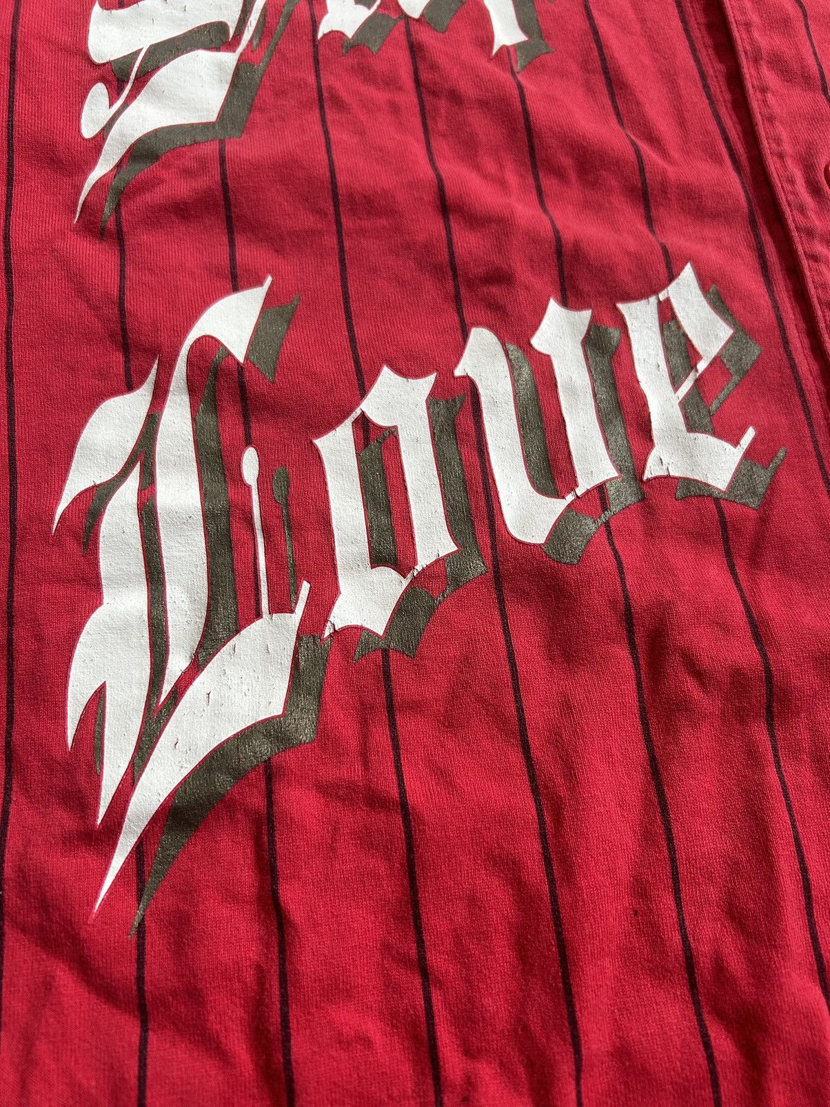 Supreme Red Supreme 2019 Love Hate Baseball Jersey Size Large FW19 Size US L / EU 52-54 / 3 - 6 Thumbnail