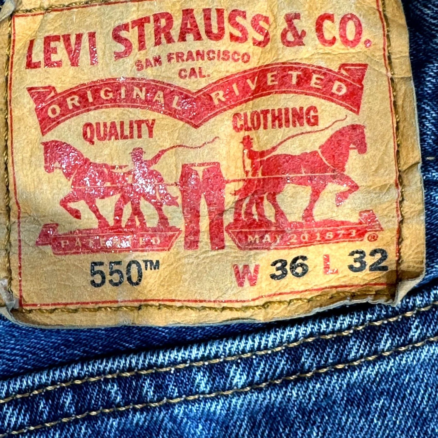 Levi's Levi's 550 Jeans Mens 36x32 Blue Denim Relaxed Fit Tapered Leg Mid Rise Zip Fly Jeans Size US 36 / EU 52 - 3 Thumbnail