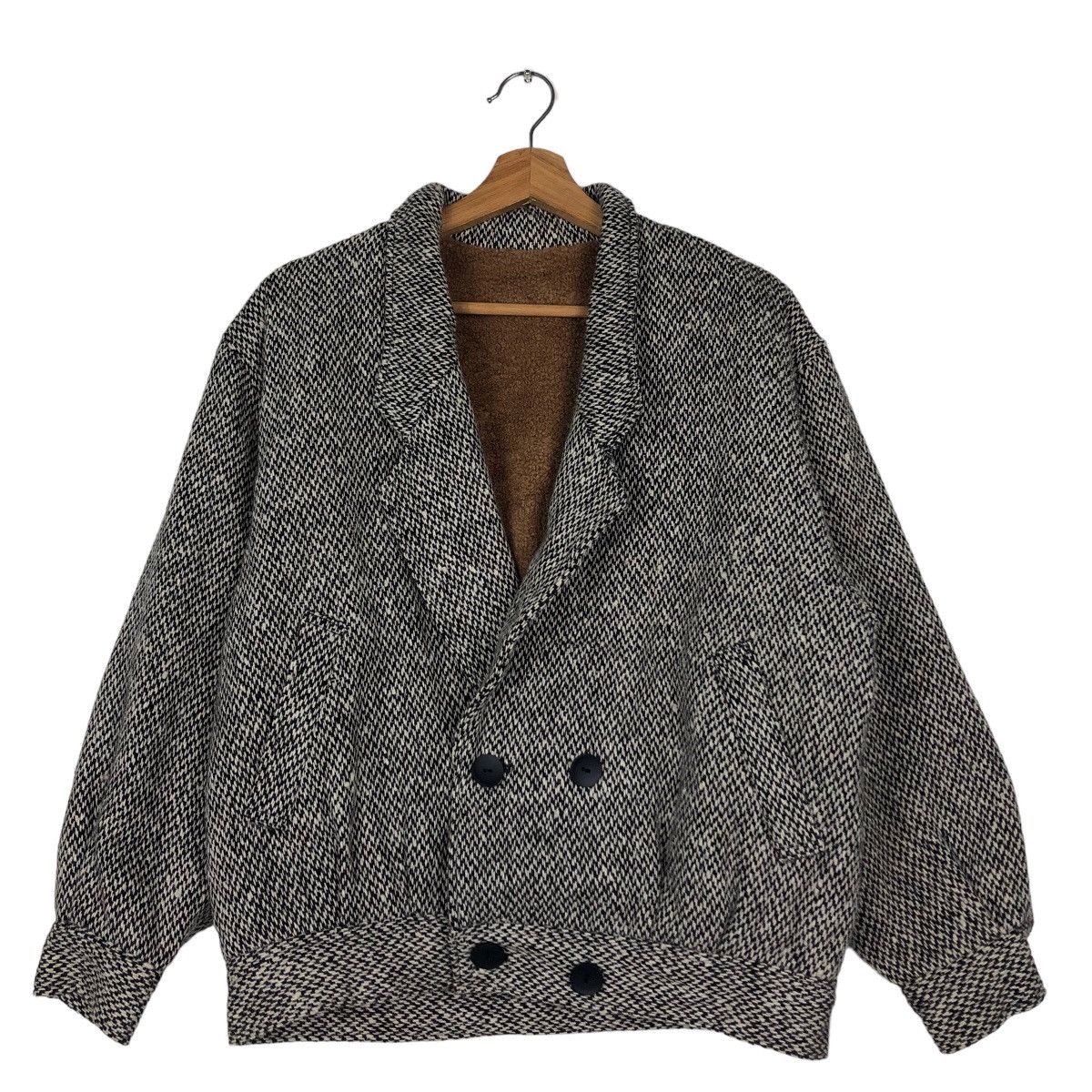 Japanese Brand 🔥Vintage Wool Jacket Herringbone Double Breast Issey Miyake Size US M / EU 48-50 / 2 - 1 Thumbnail