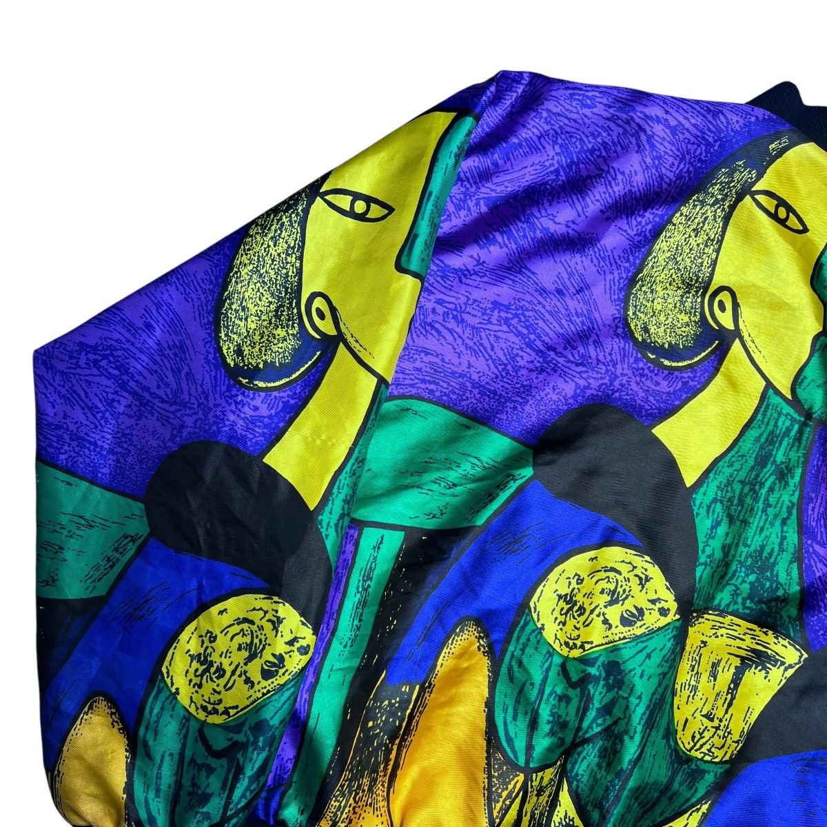 Other 1980s Picasso Abstract All Over Print Art Silk Satin Jacket Size XL / US 12-14 / IT 48-50 - 15 Thumbnail