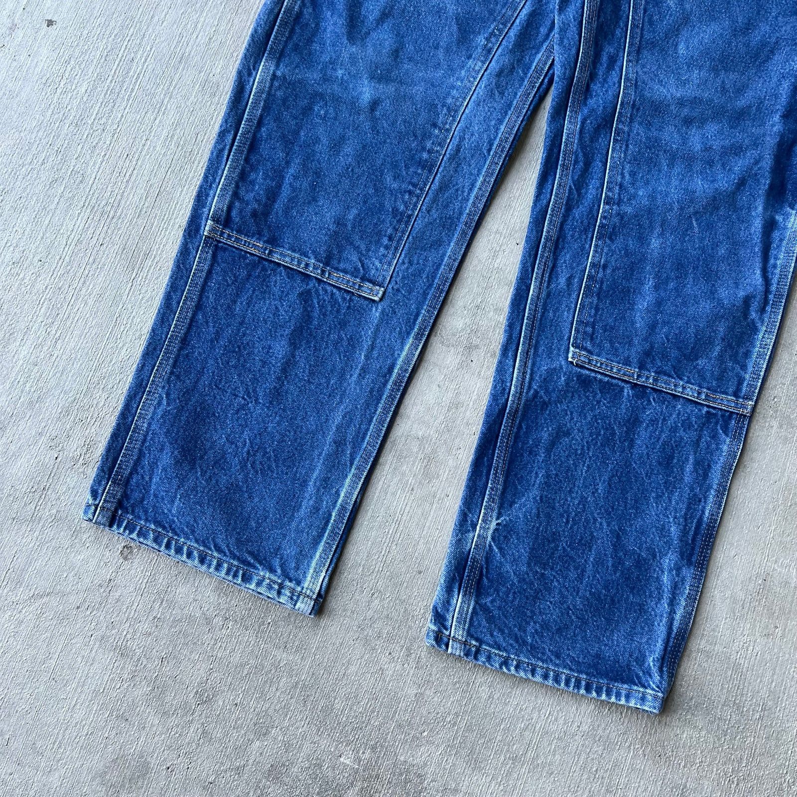 Carhartt × Vintage Carhartt blue denim jeans double knee work carpenter pants Size US 35 - 3 Thumbnail