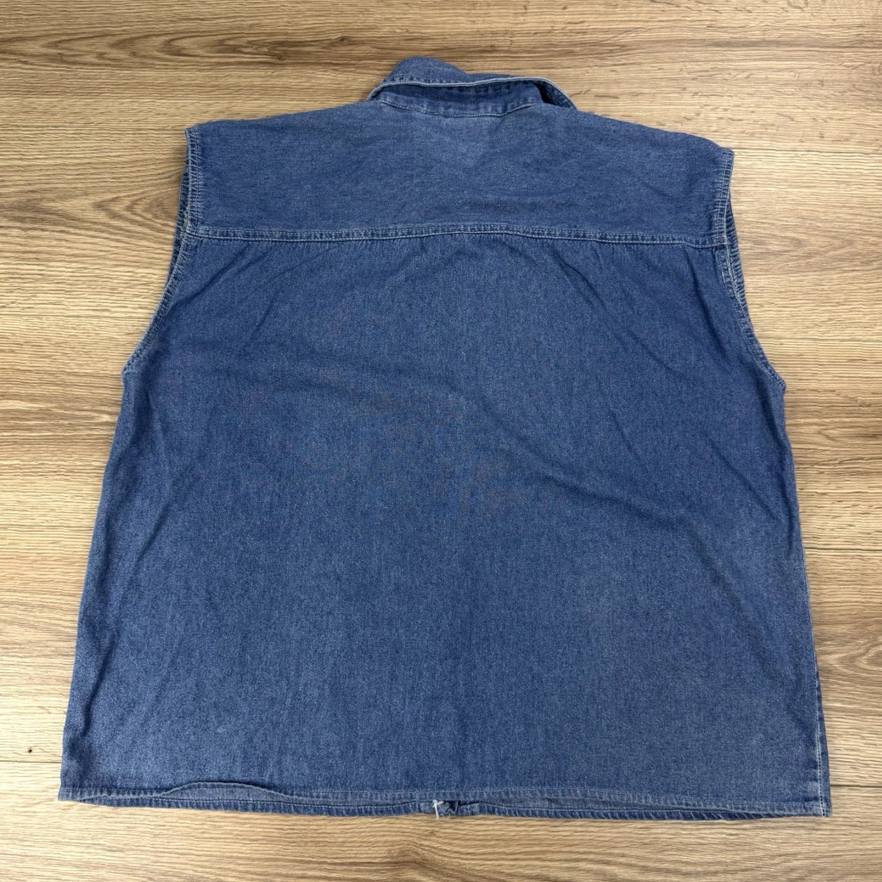 Vintage VINTAGE BonJour Denim Sleeveless Button-Up Front Pockets Distressed Size L Blue Womens Size L / US 10 / IT 46 - 7 Thumbnail