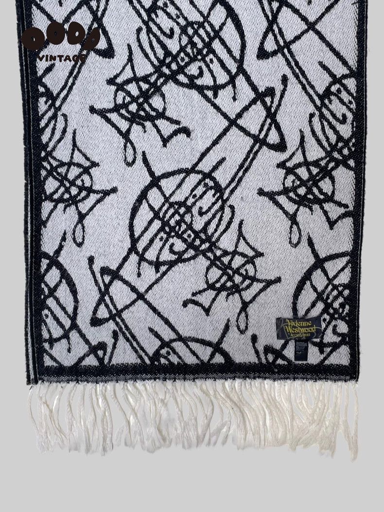 Vivienne Westwood Vivienne Westwood A Saturn scarf with black and white doub Size ONE SIZE - 4 Thumbnail