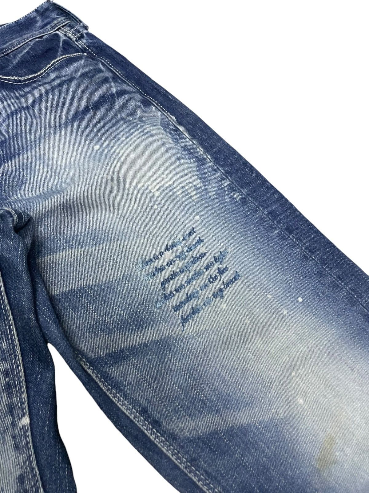 GOSTAR DE FUGA × Vanquish × semanticdesign Vanquish Japan Crossed Whiskers Blue Wash Rockstars Jeans Size US 34 / EU 50 - 6 Thumbnail