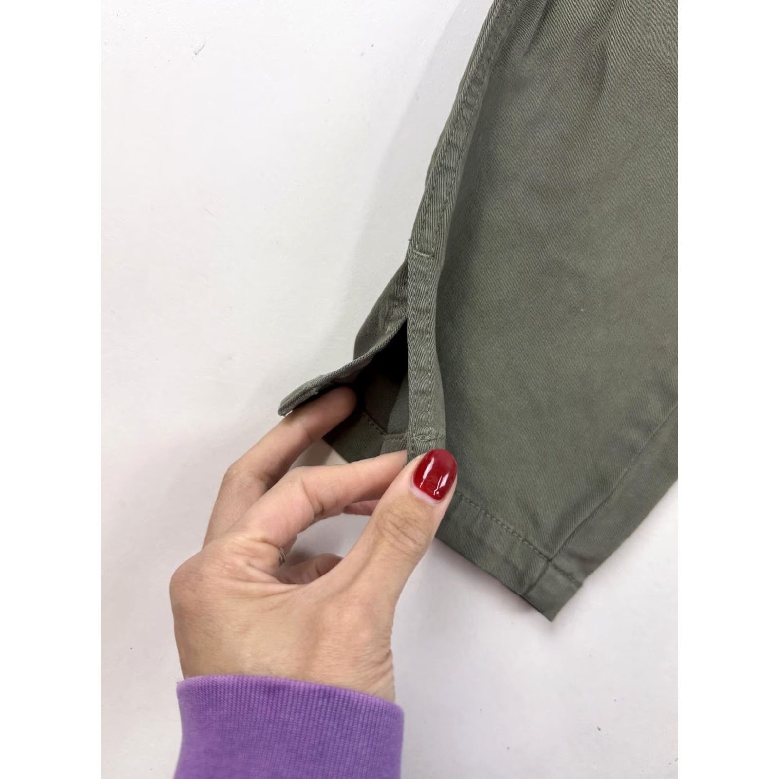 Vintage EVEREVE Pants Womens 28 Green Chino Straight Leg Twill Adjustable Hem Casual Size 28" / US 6 / IT 42 - 2 Thumbnail