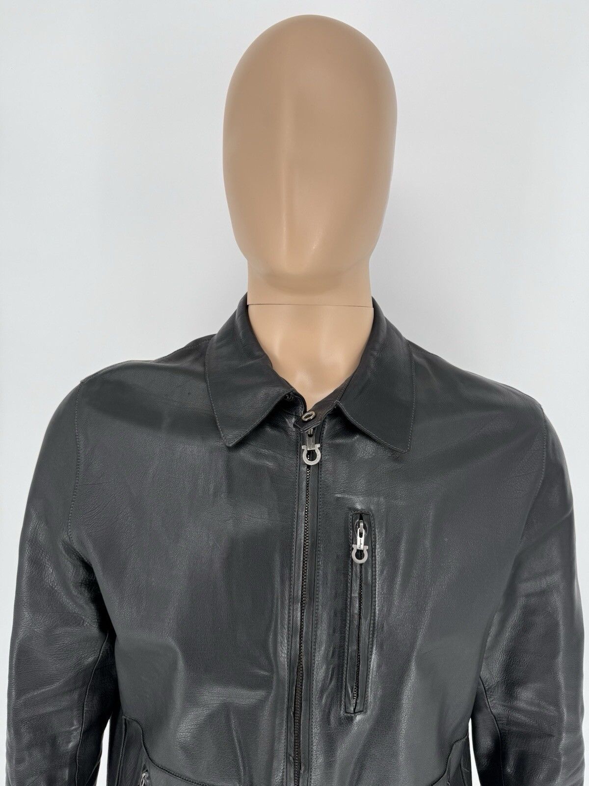 Salvatore Ferragamo Men’s Salvatore Ferragamo Black Leather Jacket Size 50 Size US M / EU 48-50 / 2 - 2 Thumbnail