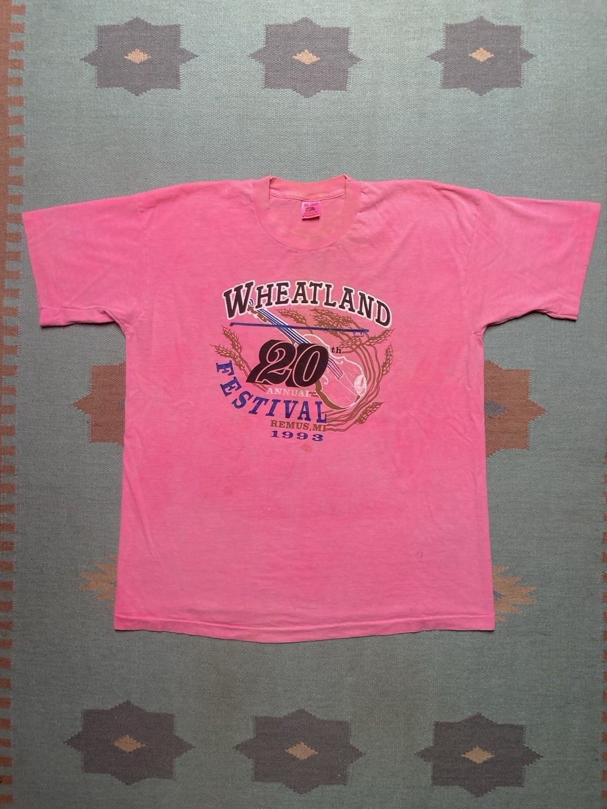 Vintage 90s t shirt wheatland music festival Michigan bluegrass XL Size US XL / EU 56 / 4 - 1 Thumbnail