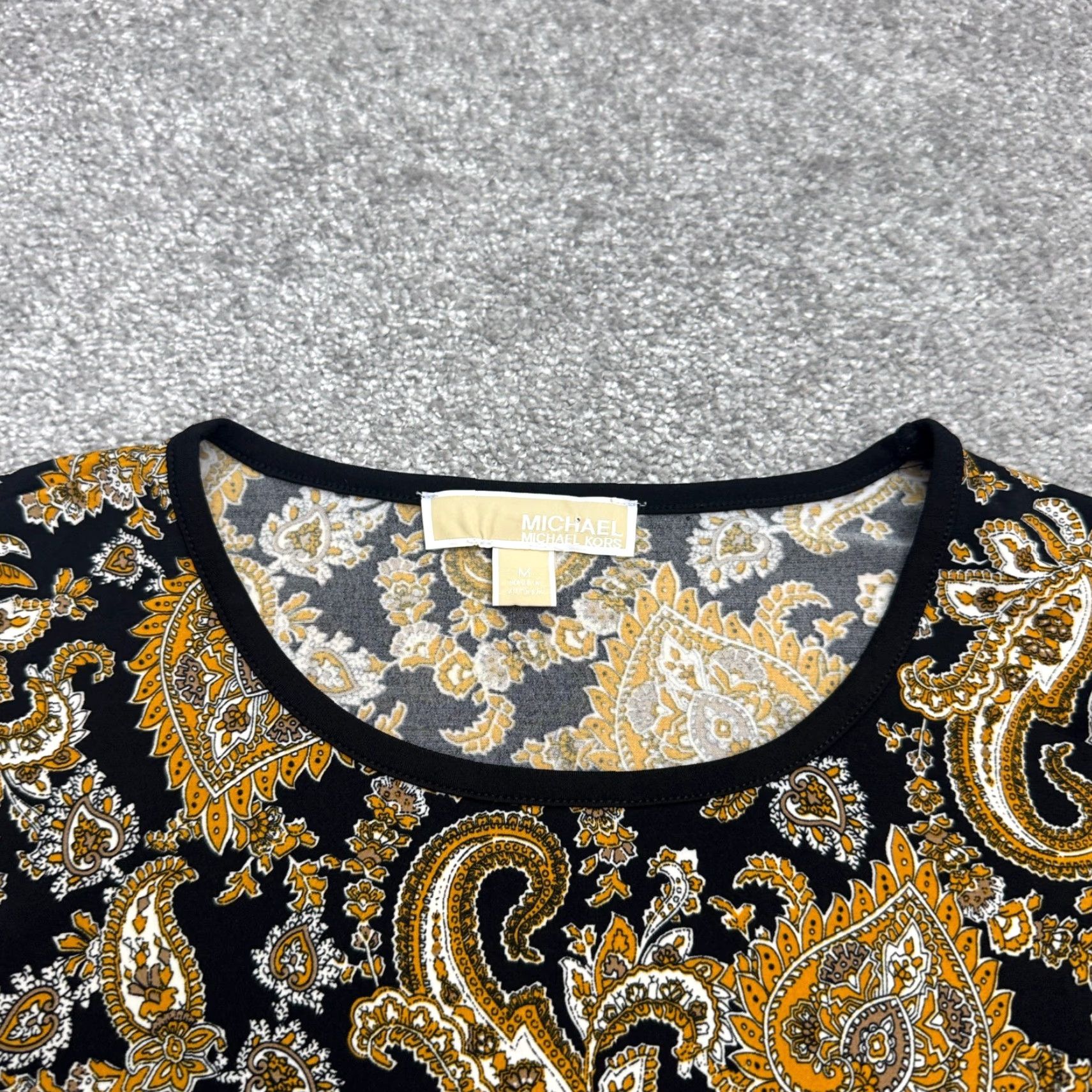 Michael Kors Michael Kors Paisley Bell Sleeve Tunic Mini Dress Womens M Black Gold NWOT Size M / US 6-8 / IT 42-44 - 4 Thumbnail