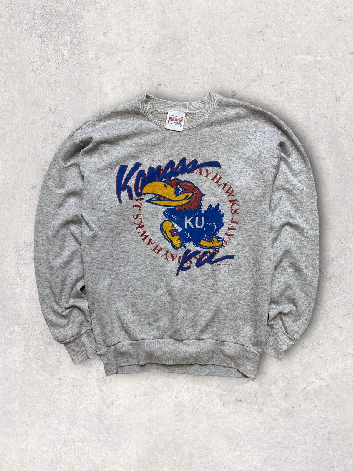 Vintage Kansas Ku Jayhawks 90s ramblers crewneck vintage college Size US M / EU 48-50 / 2 - 1 Thumbnail