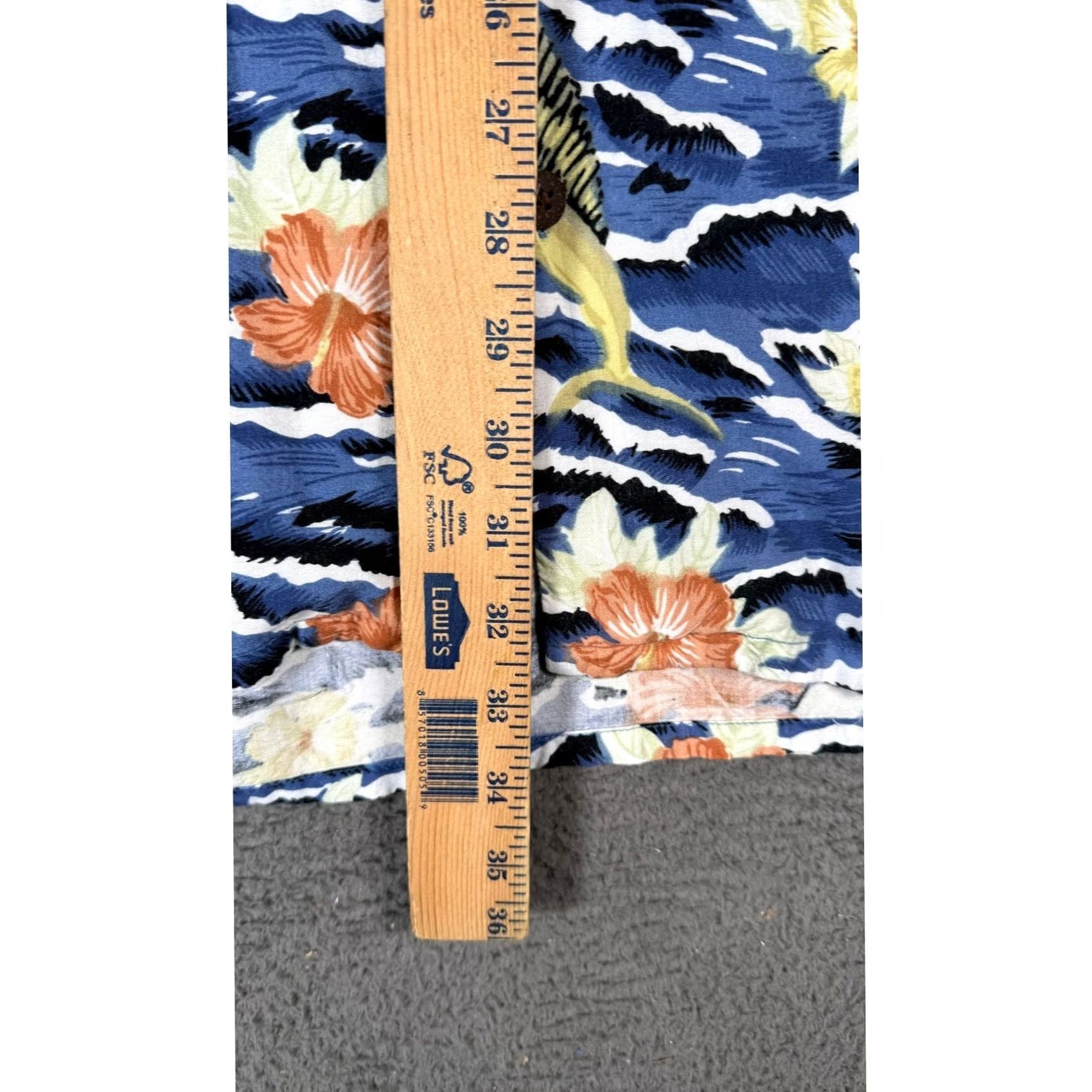 Vintage REPP LTD. Blue Marlin Fish Floral Hawaiian Shirt Button Up 3XL Mens Big & Tall Size US XXL / EU 58 / 5 - 3 Thumbnail