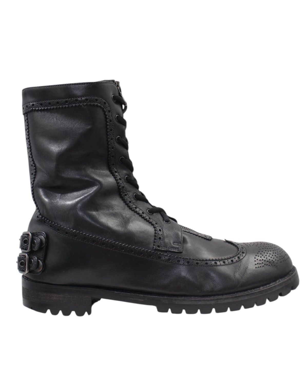 Roberto Cavalli 2000S ROBERTO CAVALLI MILITARY BROGUE ZIP BOOTS Size US 12 / EU 45 - 2 Thumbnail