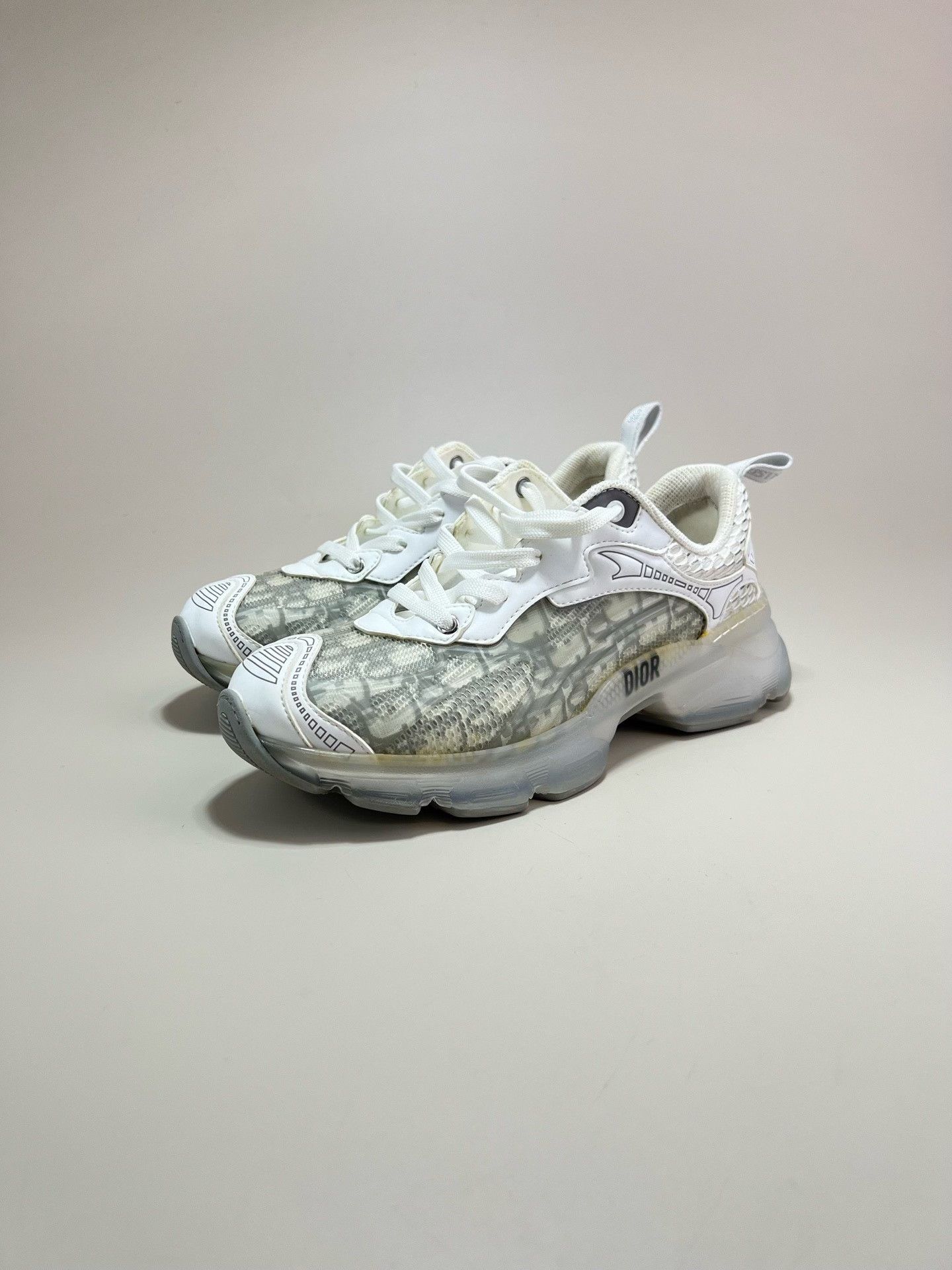 Dior Dior Gray White Monogram Sneakers Size US 7.5 / IT 37.5 - 1 Thumbnail