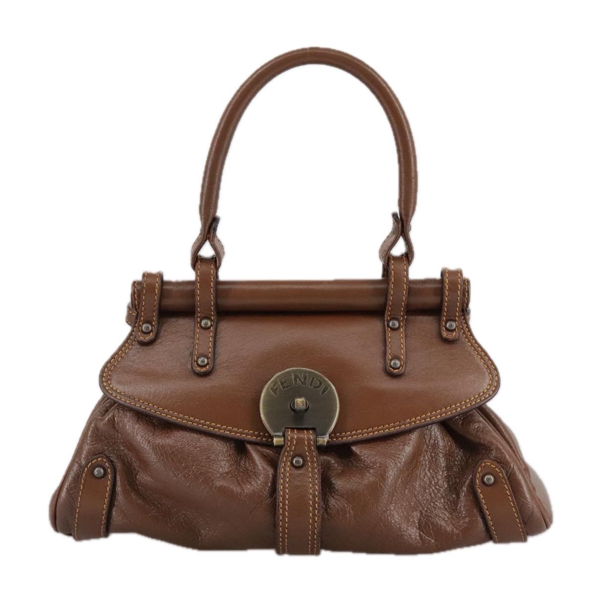 Fendi Brown Leather Handbag (Pre-Owned) Size ONE SIZE - 1 Thumbnail
