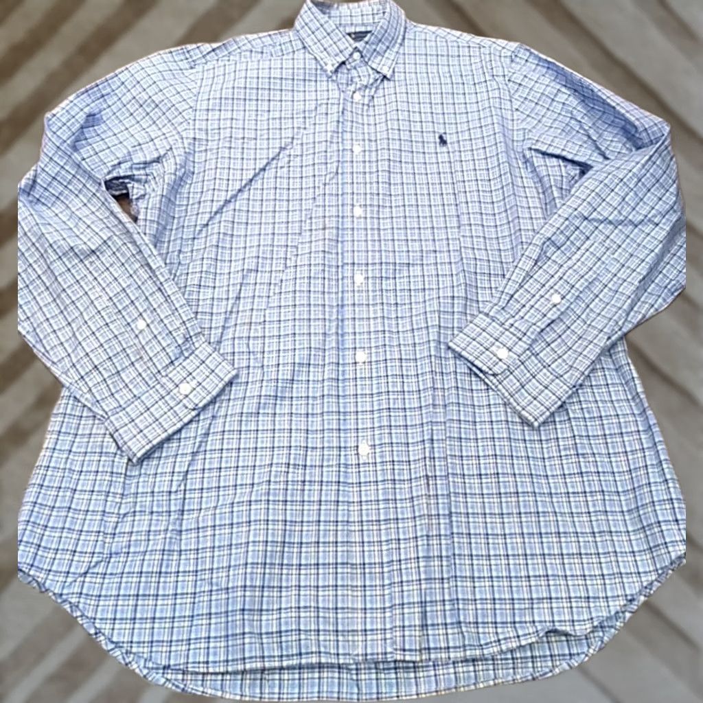 Ralph Lauren Ralph Lauren Shirt Mens XL Blue Plaid Button Down Classic Long Sleeve Pony Logo Size US XL / EU 56 / 4 - 1 Thumbnail