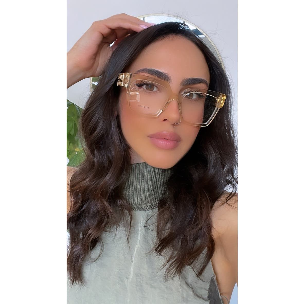 Miu Miu NEW Miu Miu MU04UV Oversized Square Eyeglasses in Clear 