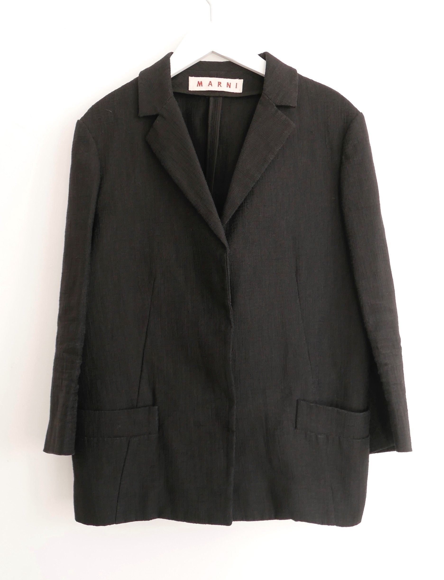 image of Marni Archival Black Relaxed Fit Jacket, Women's (Size Small)