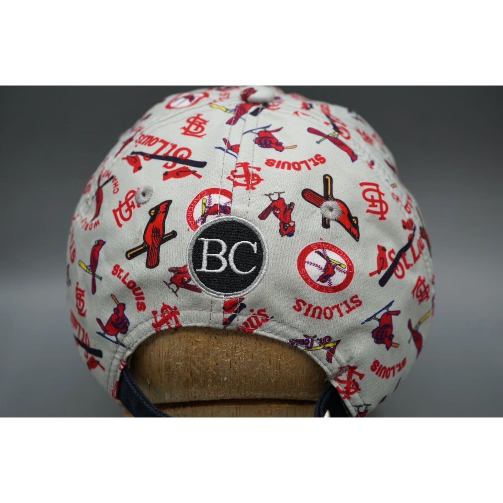 Vintage St. Louis Cardinals Hat Men's Adjustable Gray Navy World Series All Over Print Size ONE SIZE - 3 Thumbnail