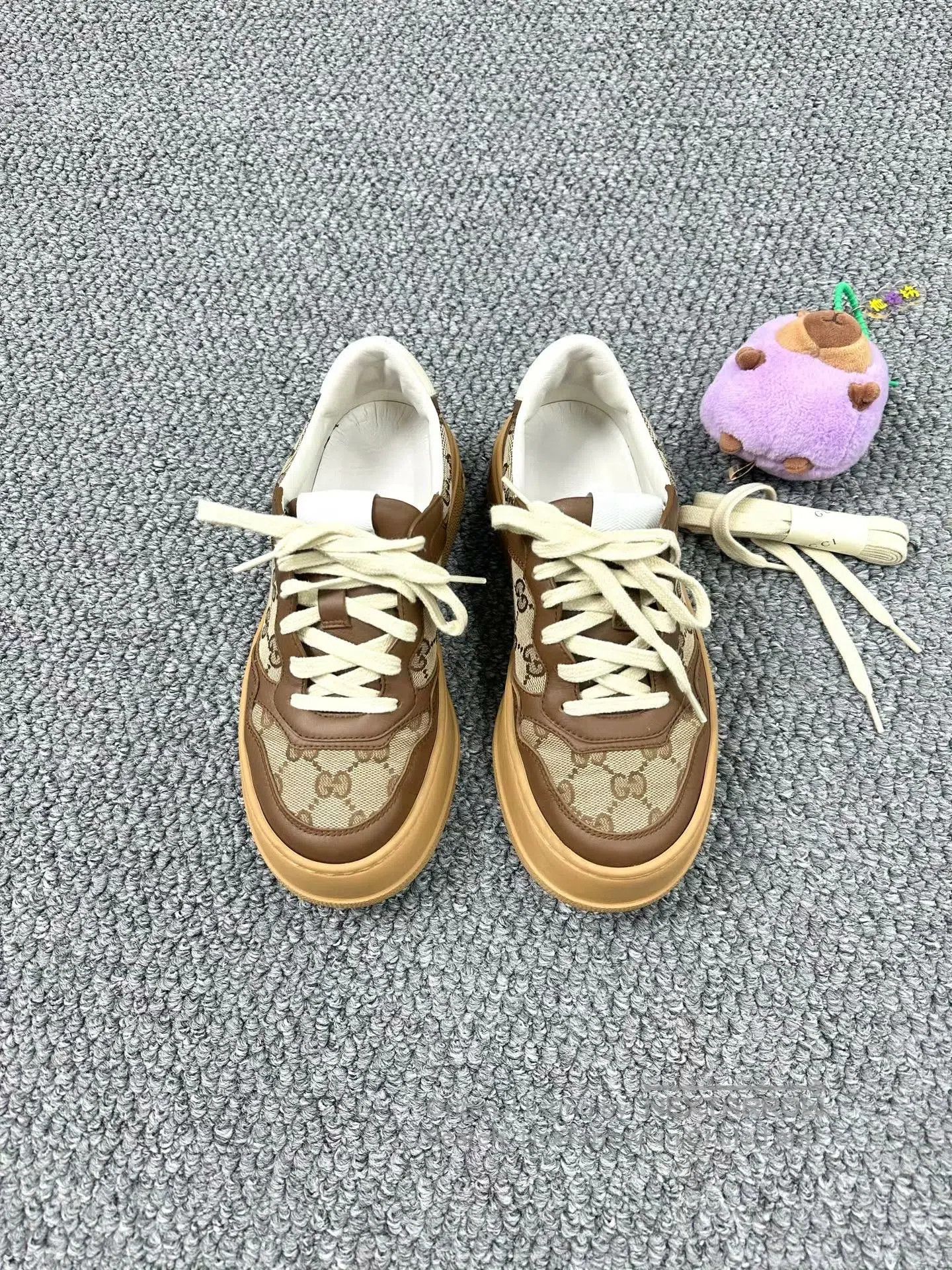 Gucci Guicci Brown Double G Full Print Biscuit Shoes| Size US 6 / IT 36 - 2 Thumbnail