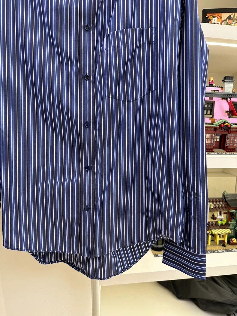 Balenciaga Balenciaga size 39 Blue Stripe Long Sleeve Shirt 2501-Nexta Size US M / EU 48-50 / 2 - 4 Thumbnail