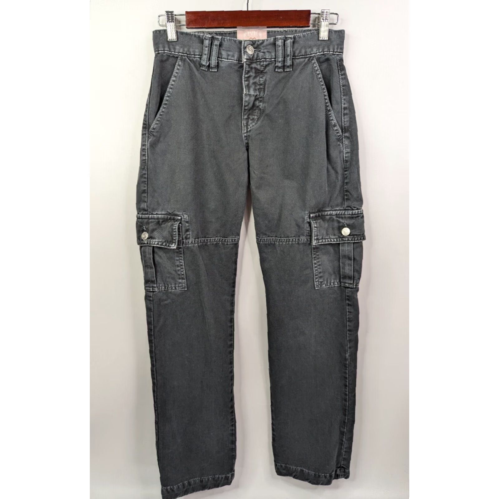 Vintage REVICE Denim Highland Cargo Pants Women's Size 25 Charcoal Straight Cotton, Cargo, Shirts? Size 42" / US 20 - 2 Thumbnail