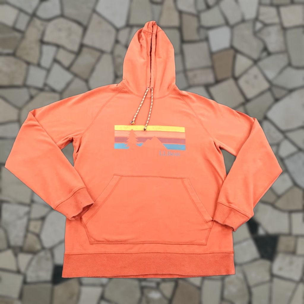 Vintage LL Bean Hoodie Mens Medium Orange Graphic Pullover Sweatshirt Size US M / EU 48-50 / 2 - 1 Thumbnail