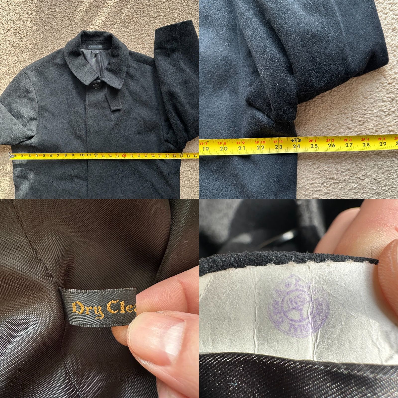CLOSED Mens Wool Coat 42 Regular Button Close Black Point Collar Pockets Jacket Size US XS / EU 42 / 0 - 9 Thumbnail