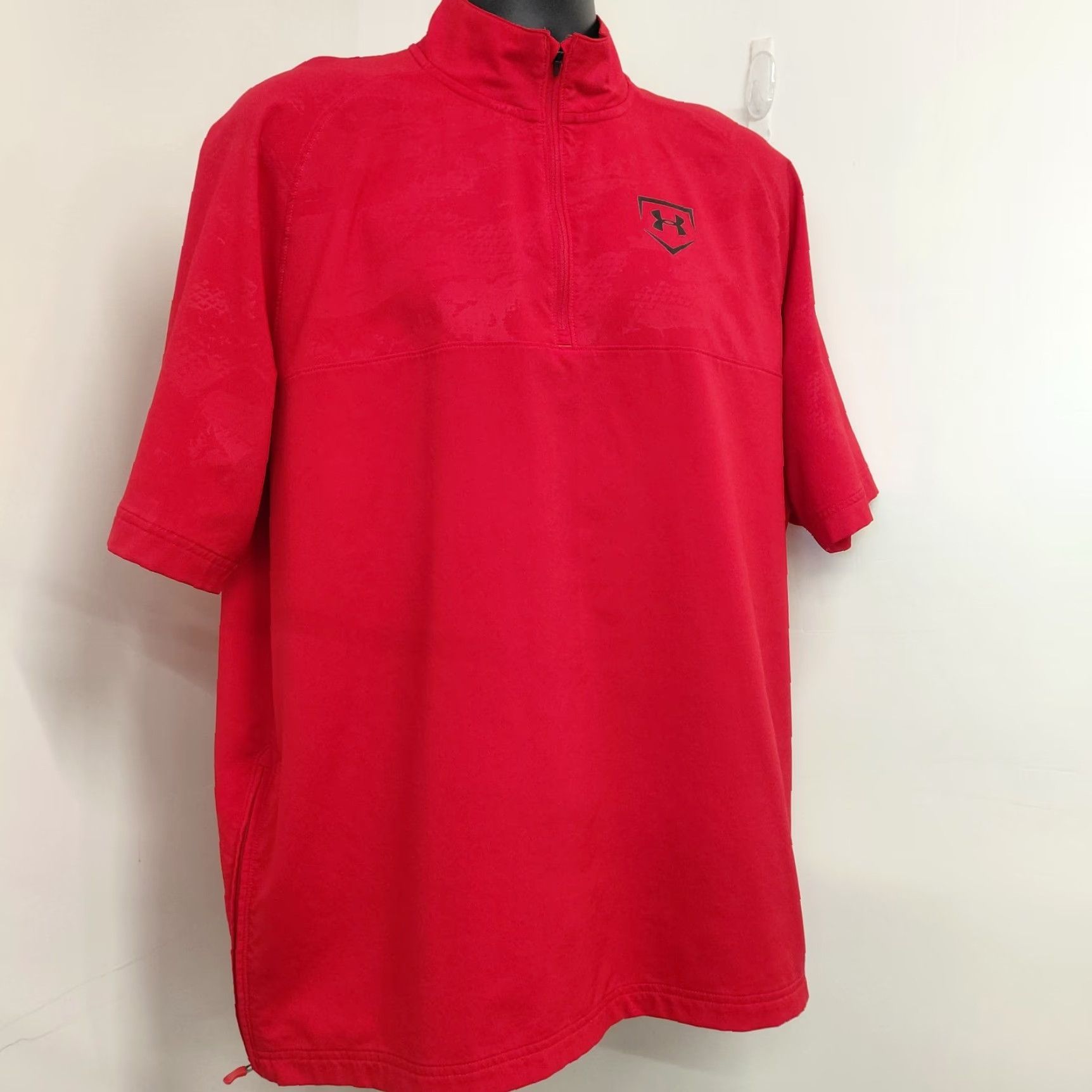 Under Armour Under Armour HeatGear 1/4 Zip Shirt Men XL Red Loose Fit Short Sleeve Functional Breathable Lightweight Utility Shirt Size US XL / EU 56 / 4 - 3 Thumbnail
