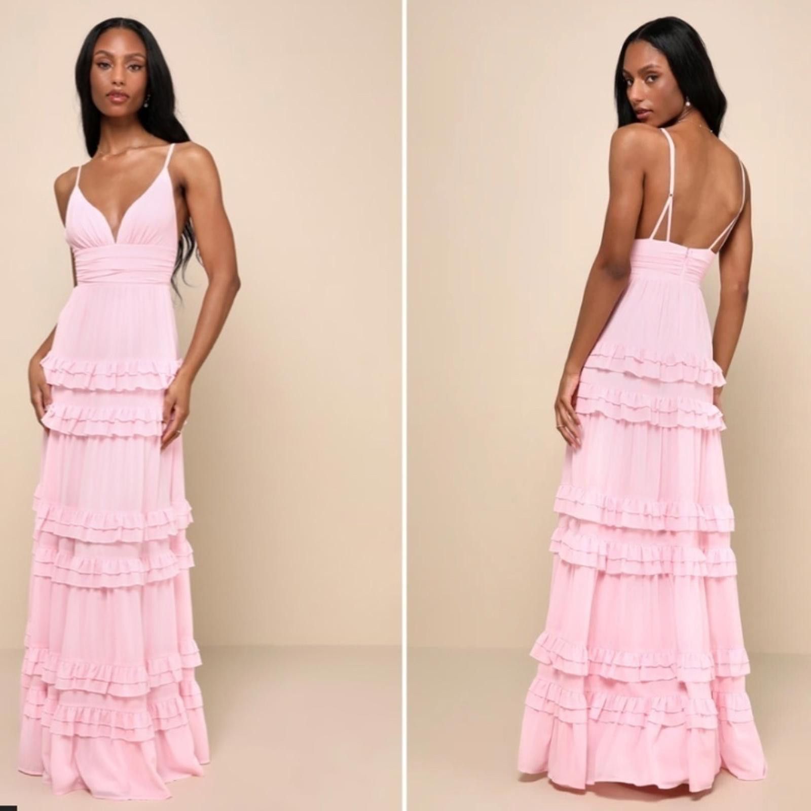 Lulus LULU's Prom Wedding Boho Romantic Tiered Ruffles Maxi Dress Size M / US 6-8 / IT 42-44 - 1 Thumbnail