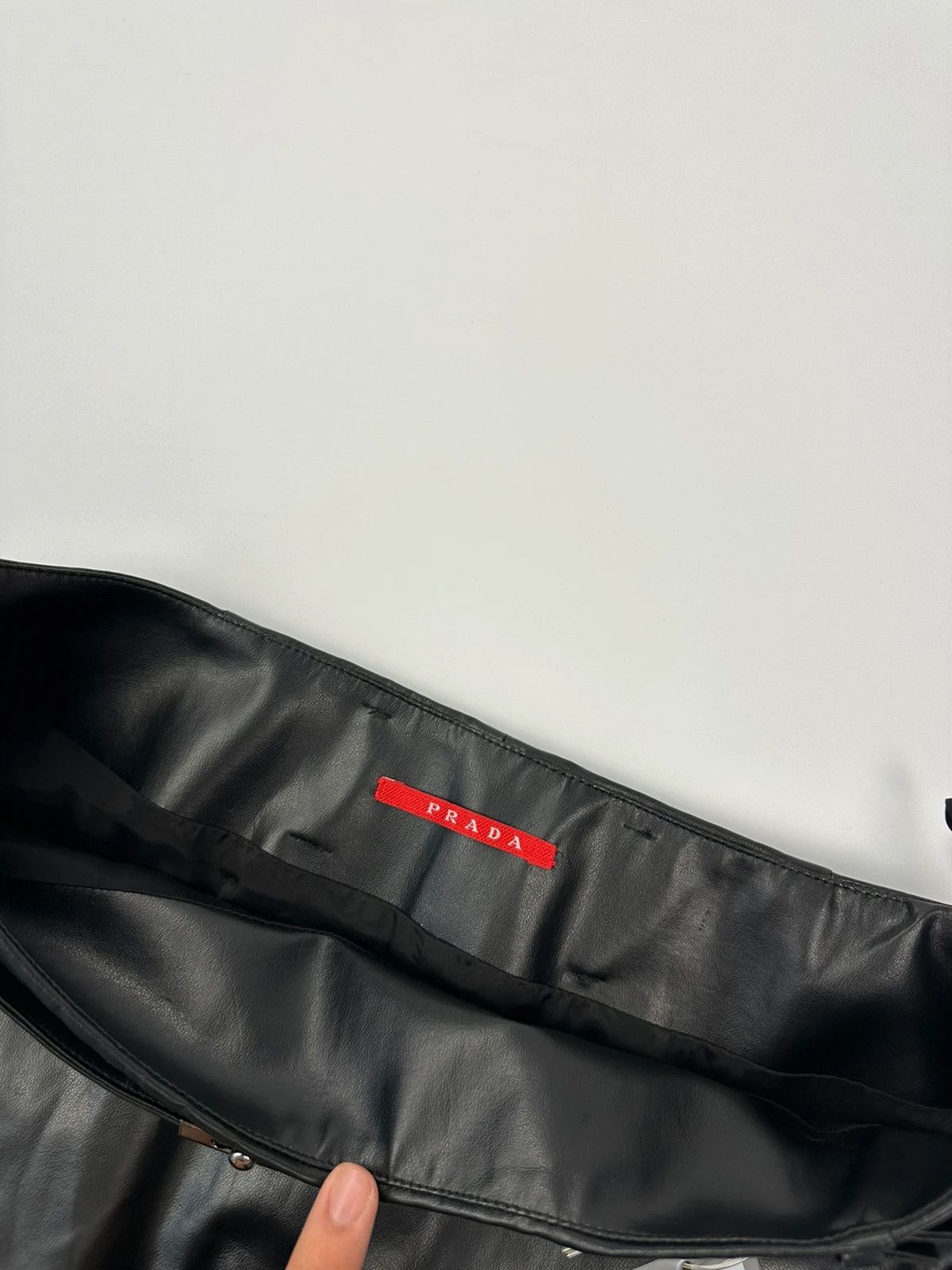 Prada Prada Sport SS2008 Black Shiny Belt Skirt Size 38" / US 16 / IT 52 - 6 Thumbnail
