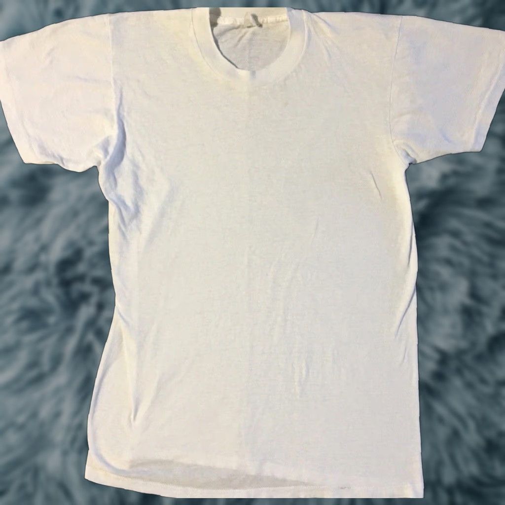 Fruit Of The Loom VINTAGE Fruit of the Loom Shirt S USA Single Stitch 80s 90s Biker Grunge Punk Surf Skate White Men's Small Slim FOTL Size US S / EU 44-46 / 1 - 1 Thumbnail